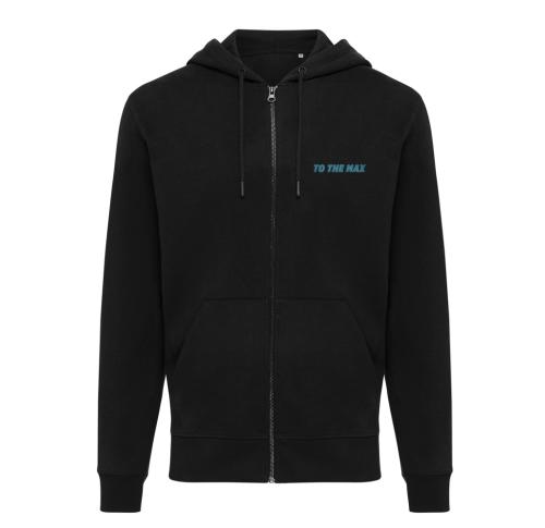 Branded Iqoniq Abisko Recycled Cotton Zip Through Hoodies Black