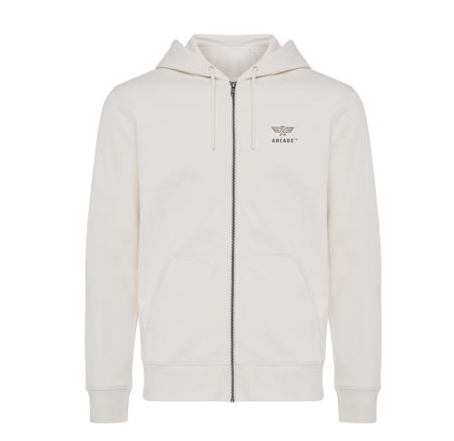 Iqoniq Abisko recycled cotton zip through hoodie Natural