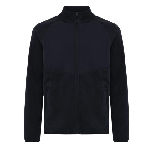 Branded Recycled Polyester Microfleece Zip Through Black Jackets Iqoniq Talung 