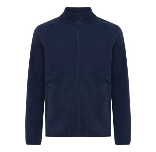 Printed Recycled Polyester Microfleece Zip Through Jackets Navy Iqoniq Talung 