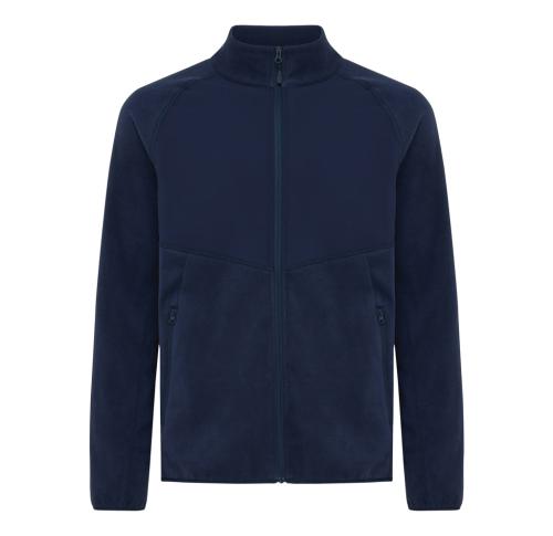 Printed Recycled Polyester Microfleece Zip Through Jackets Navy Iqoniq Talung 