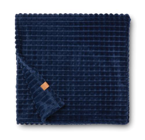 Branded Recycled GRS Rpet Blankets VINGA Branson Navy Blue