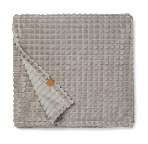Embroidered Eco Recycled GRS Rpet Blankets VINGA Branson Grey 