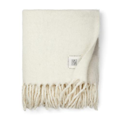 Branded Wool Blend Blanket White Vinga Saletto 