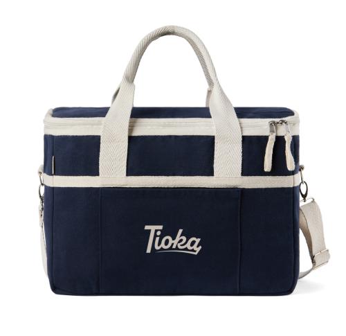 VINGA Volonne AWARE™ recycled canvas cooler basket Navy