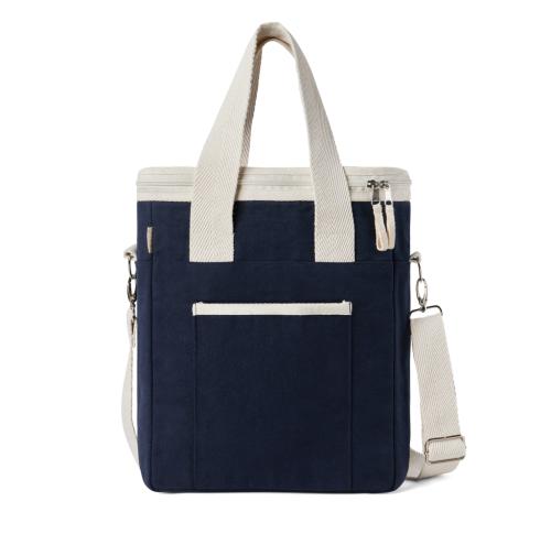 VINGA Volonne AWARE™ recycled canvas cooler tote bag Navy