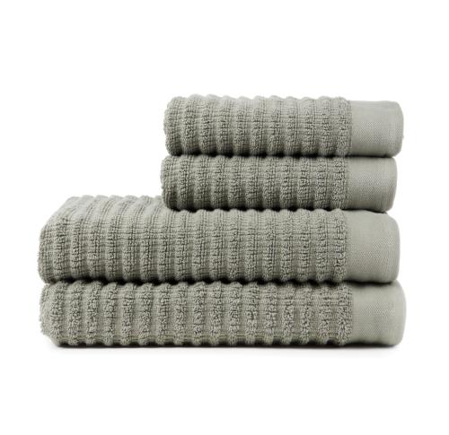 Luxury Embroidered Cotton Towel Sets, 4 Pcs Set Green VINGA Landro 