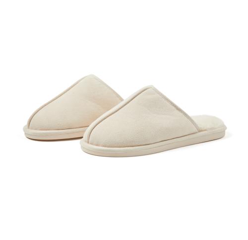 Luxury Branded Faux Suede Slippers Beige VINGA Waltor 