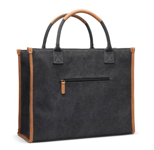 Luxury Recycled Canvas Tote Black VINGA Bosler RCS 