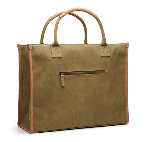 Luxury Branded Recycled Canvas Tote Green VINGA Bosler RCS 