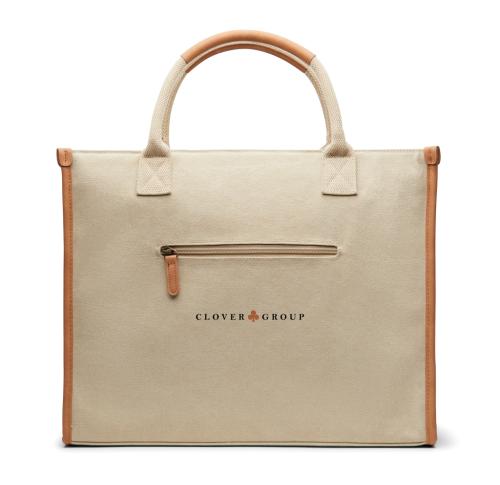 Recycled Canvas Tote Bag Greige VINGA Bosler RCS 