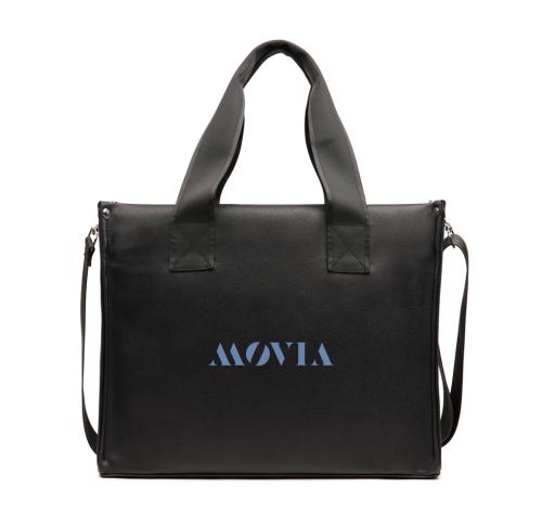 Zippered Recycled PU Tote Bag Black VINGA Bermond RCS 