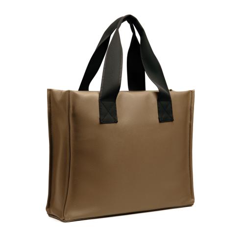 Zippered Recycled PU Tote Bag Brown VINGA Bermond RCS 