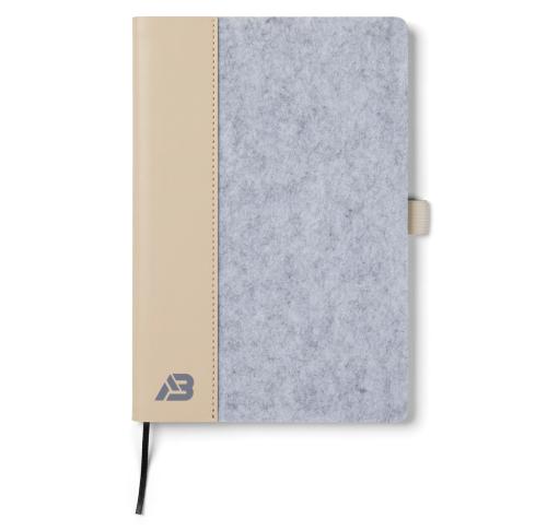 A5 Recycled Felt Notebook Grey VINGA Albon GRS