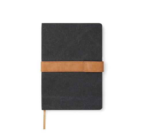 Branded  Recycled Canvas Note Book Black VINGA Bosler RCS