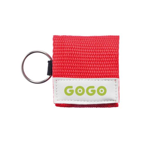 Custom Branded Keyrings CPR Mask Red