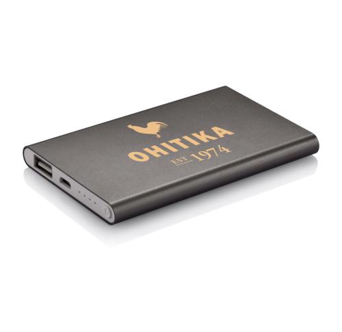 Custom Printed 4.000 MAh Slim Powerbanks Grey