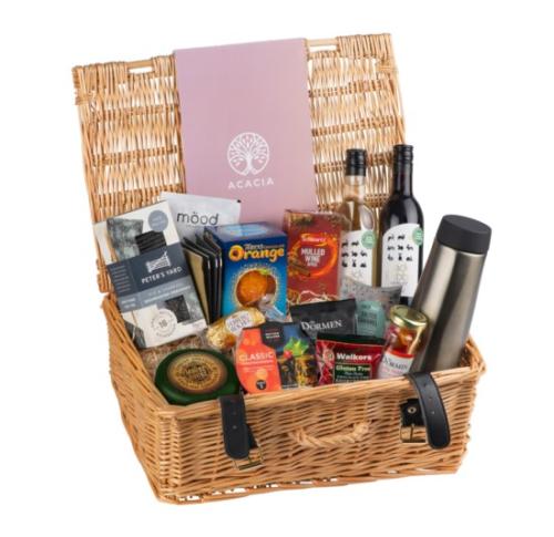 Signature Wicker Christmas Food Hamper Gift Bespoke Logo