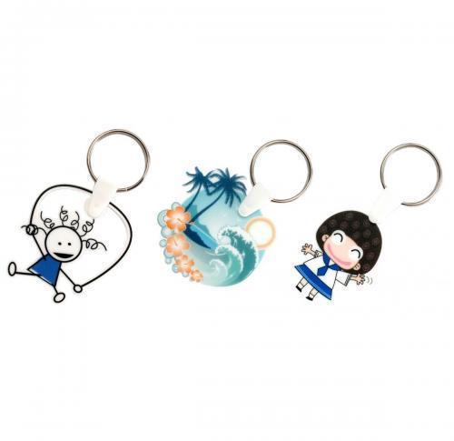 Keyrings - White Acrylic Bespoke 40 x 40mm
