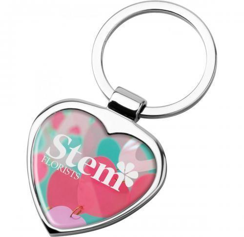Amore Heart Shaped Keyrings (Domed Print)