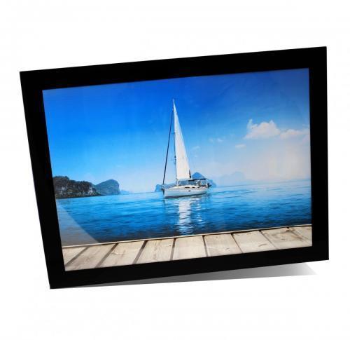 Custom Jet Glass Desk Mount Photo Frames - Insert Size 152 X 203mm (Full Colour Print)