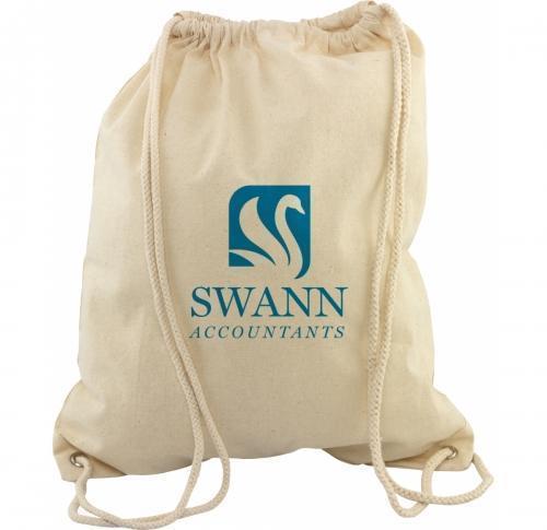 Hartley 5oz Cotton Drawstring Bags Custom Printed Logos