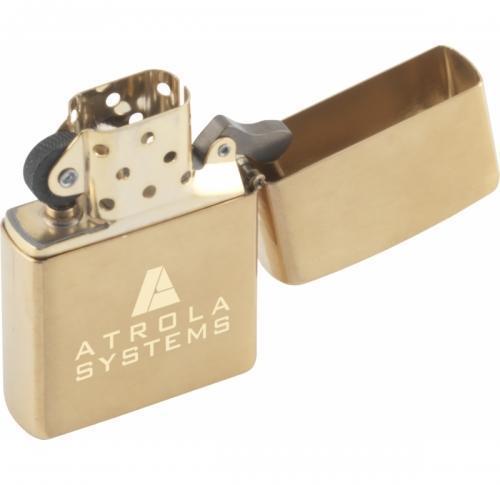 Zippo - Brushed Brass Engraved Lighter 