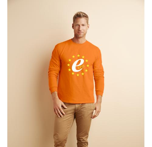 Promotional Logo Gildan Ultra Cotton Long Sleeve T-Shirts - Coloured (DTG Print - 102 X 102mm)