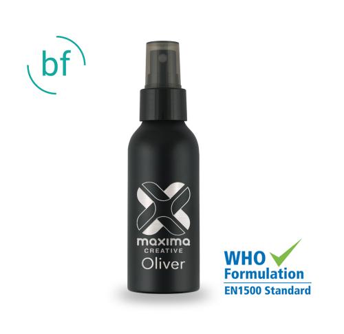 Black Aluminium 100ml Hand Sanitiser Spray (Full Colour Label)