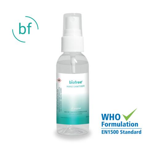 Hand Sanitiser 50ml Atomiser - Clear/White (Generic Biofree Label)