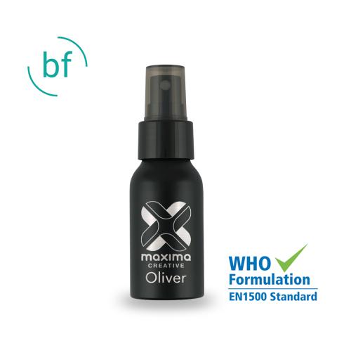 Black Aluminium 50ml Hand Sanitiser Spray (Full Colour Label)
