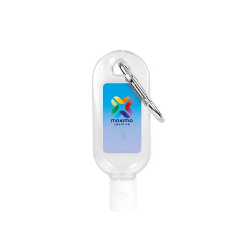 30ml Hand Sanitiser Gel Carabiner Clip (Spot Colour Print)