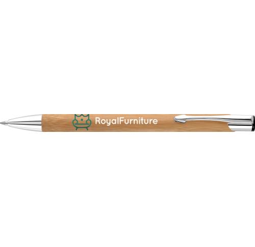 Sustainable Printed Garland Push Button Bamboo Ballpen