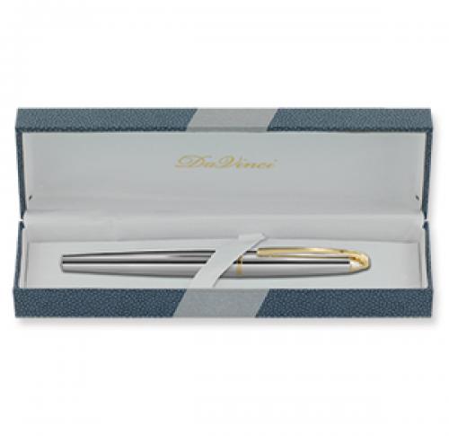 Customised Da Vinci Lucerne ExecutiveRollerball Chrome & Gold Plate  (Supplied With Da Vinci 01 Box)
