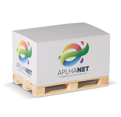 Printed Memo Block On Wooden Pallet - 12x8x6cm