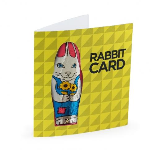 Card With Solid Belgian Chocolate Easter Bunny