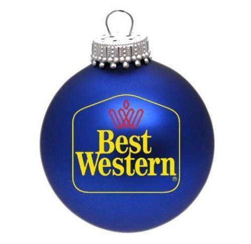 Branded Glass Christmas Baubles 70mm