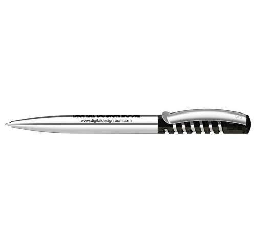senator® New Spring Clear Plastic Ballpen with metal clip & metal barrel