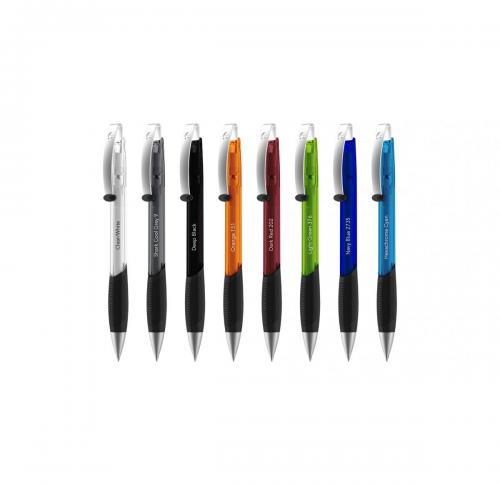senator® Matrix Clear Plastic Ballpen with metal nose cone