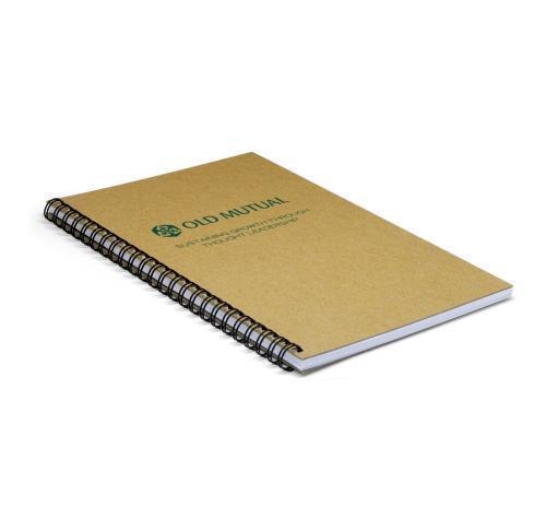 Green & Good A4 Wirebound Natural Board Notebook - recycled