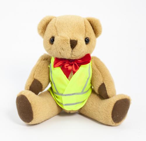Honey Soft Plush Teddy Bear 25cm Hi Vis Vest