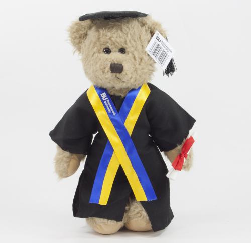 Graduation Bear Soft Jointed Plush Toy 35 Cms Cap And Gown Custom Logo Windsor