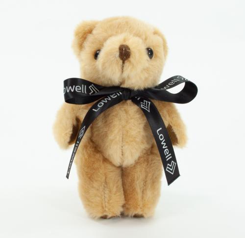 13cms Honey Soft Plush Jointed Bear Tiny Ted Printed Bow