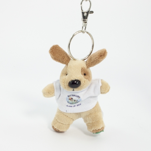 11cm Soft Plush Toy Dog Keyring Custom Logo