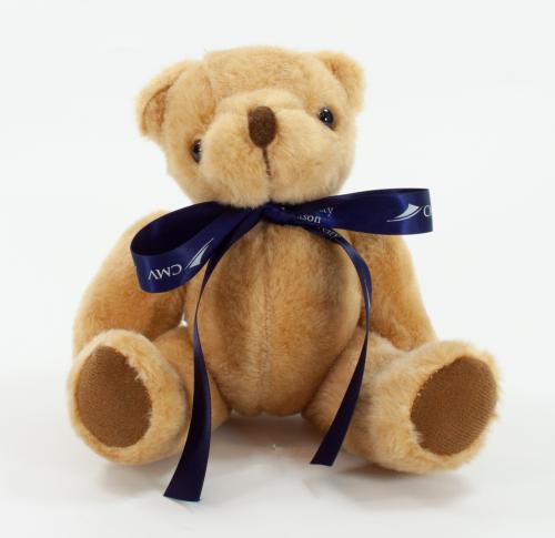 Honey Soft Plush Jointed Teddy Bear 20cm Printed  Bow