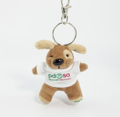 11cm Soft Plush Toy Dog Keyring Custom Logo