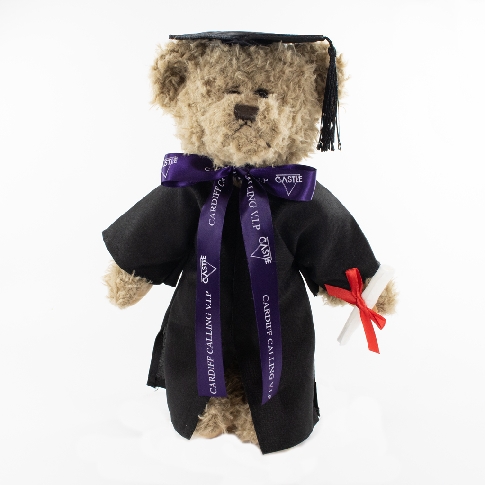 Graduation Bear Soft Jointed Plush Toy 35 Cms Cap And Gown Custom Logo Windsor