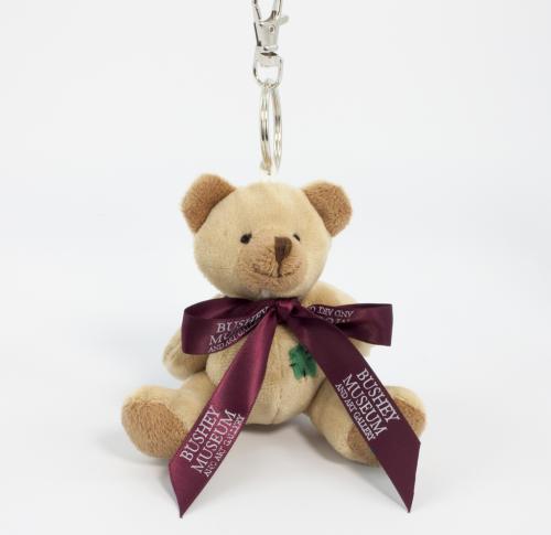 11cms Keychain Gang Soft Plush Bear Printed Bow