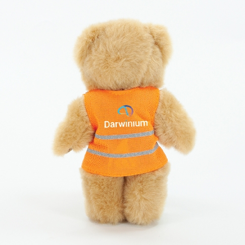 13cms Tiny Soft Plush Teddy Bear Hi Vis Printed Jacket