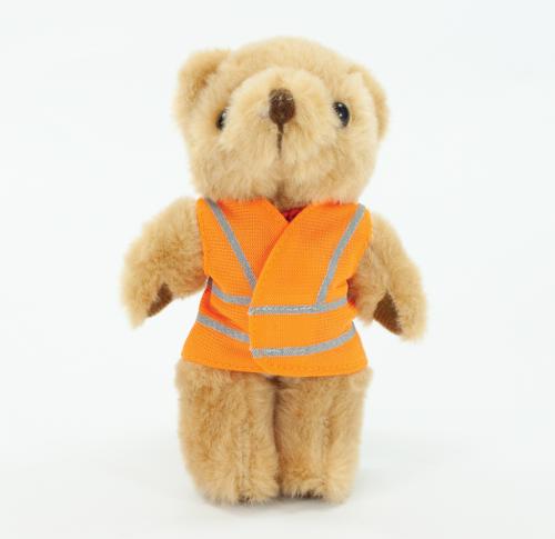 13cms Tiny Soft Plush Teddy Bear Hi Vis Printed Jacket